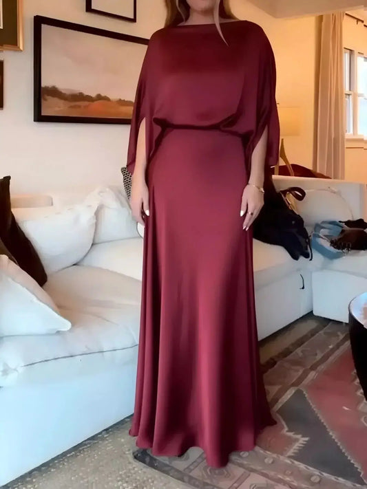 Full Size Elegant Batwing Sleeve Maxi Dress Plus Size Simply Love