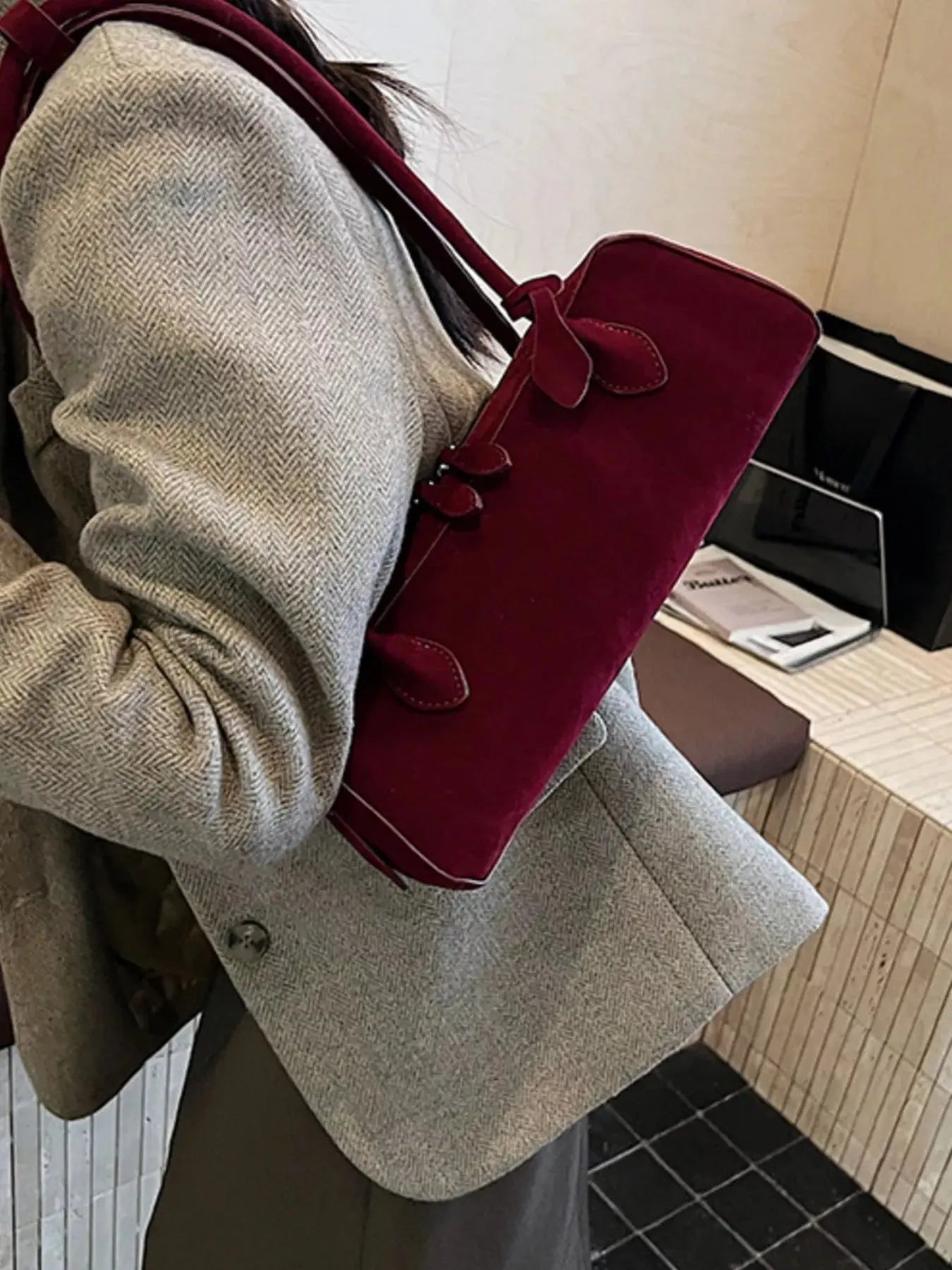 Solid Color Shoulder Bag Simply Love