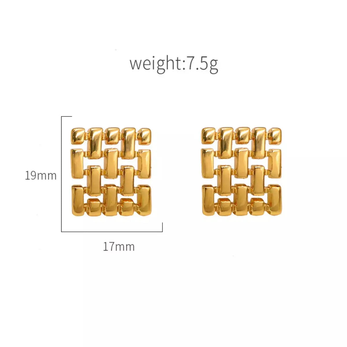 18K Gold-Plated Geometric Stud Earrings Simply Love
