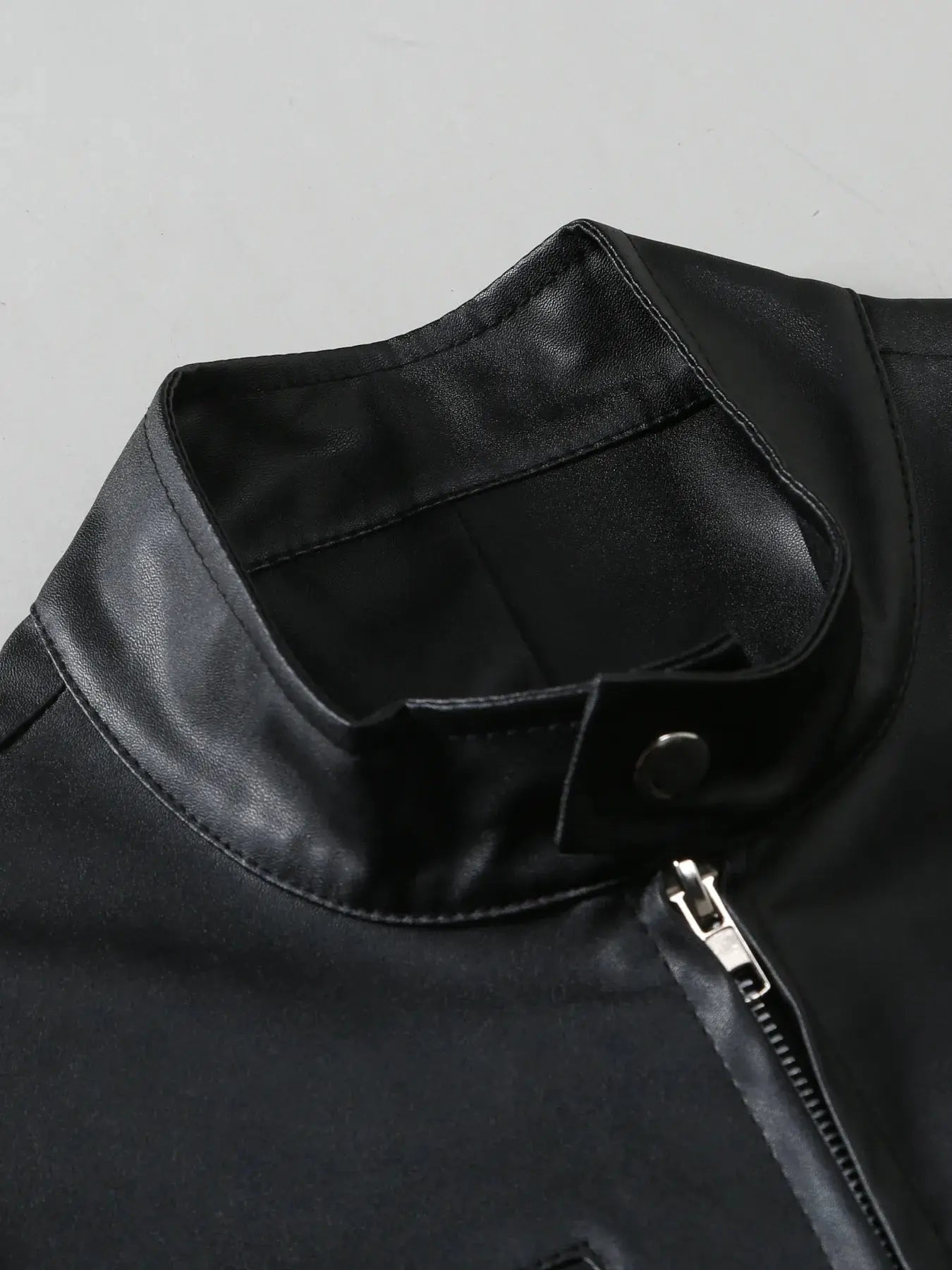 Men's Full Size Zip Up Leather Jacket Plus Size Simply Love