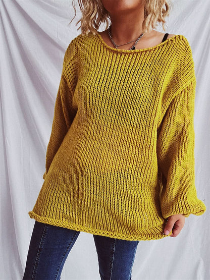 Chic boat neck sweater for women