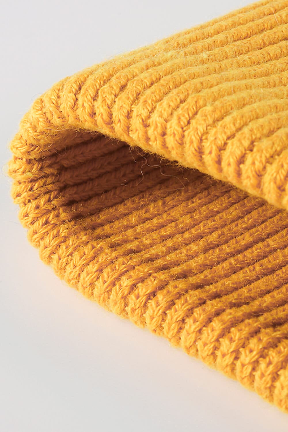 Button Detail Rib-Knit Cuff Beanie.