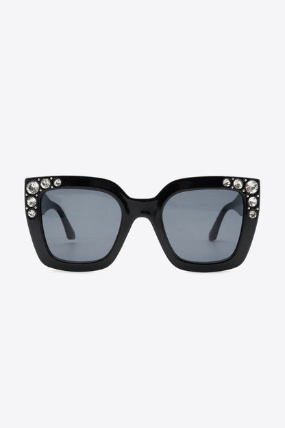 Inlaid Rhinestone Polycarbonate Sunglasses.