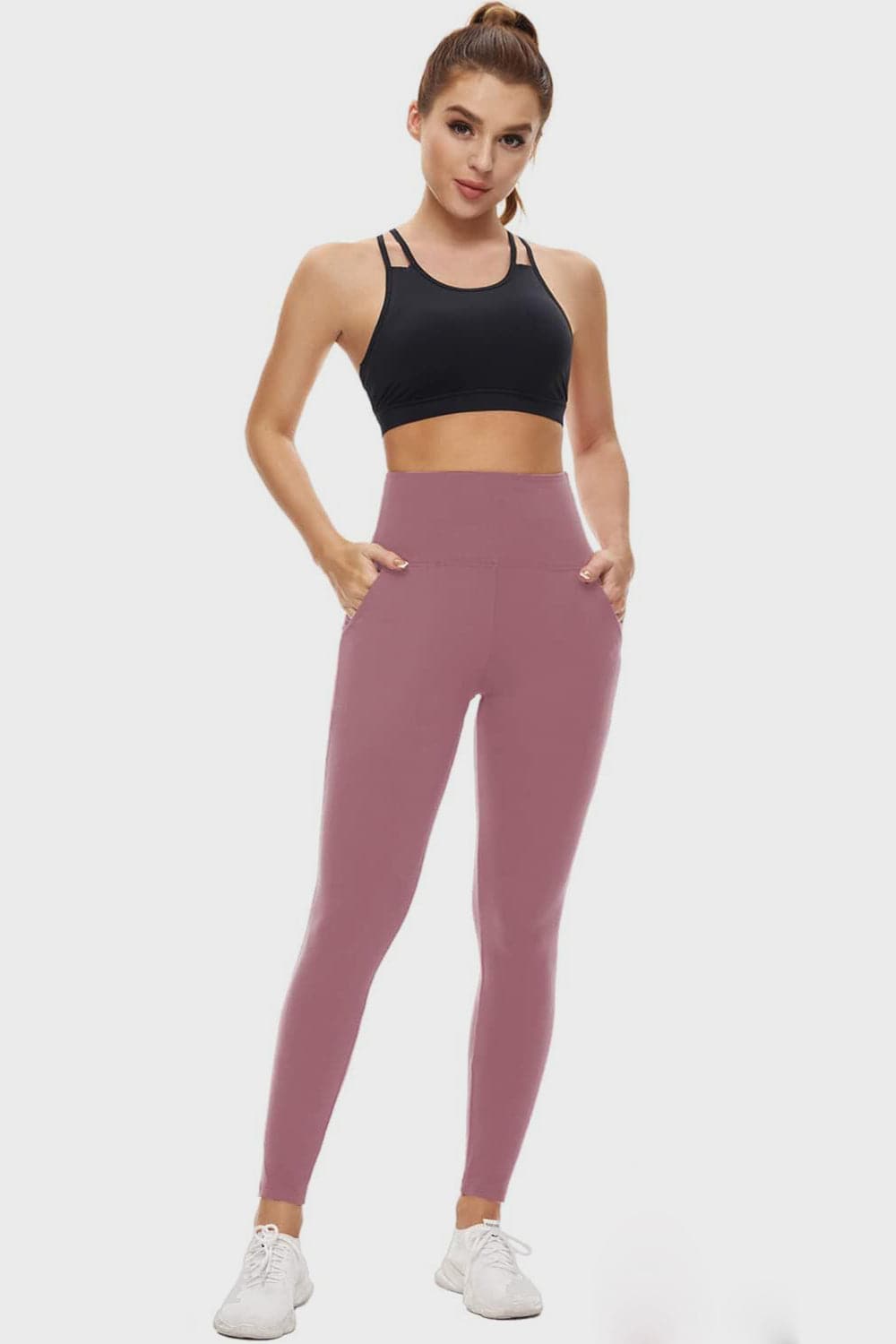 Full Size Pocketed High Waist Active Leggings.