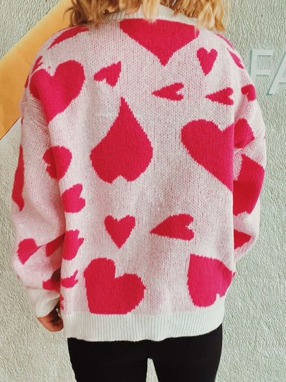 Charming heart-patterned sweater