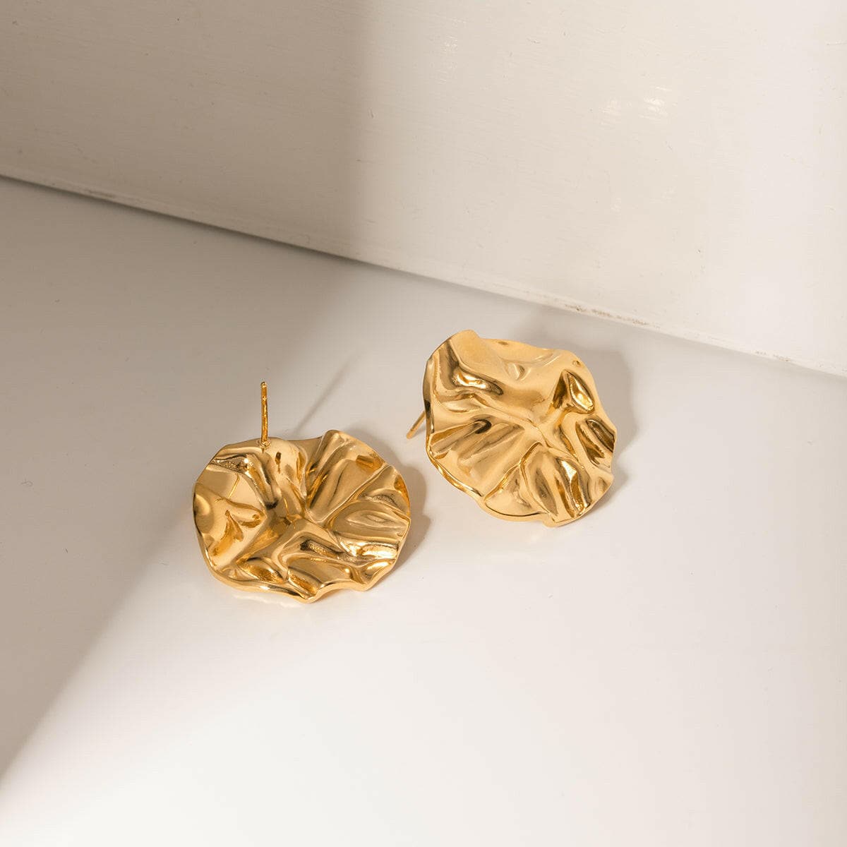 18K Gold-Plated Stud Earrings.