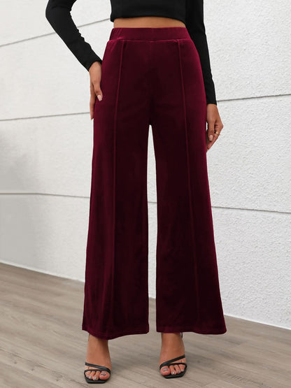 Relaxed Fit High-Waist Wide Leg Trousers