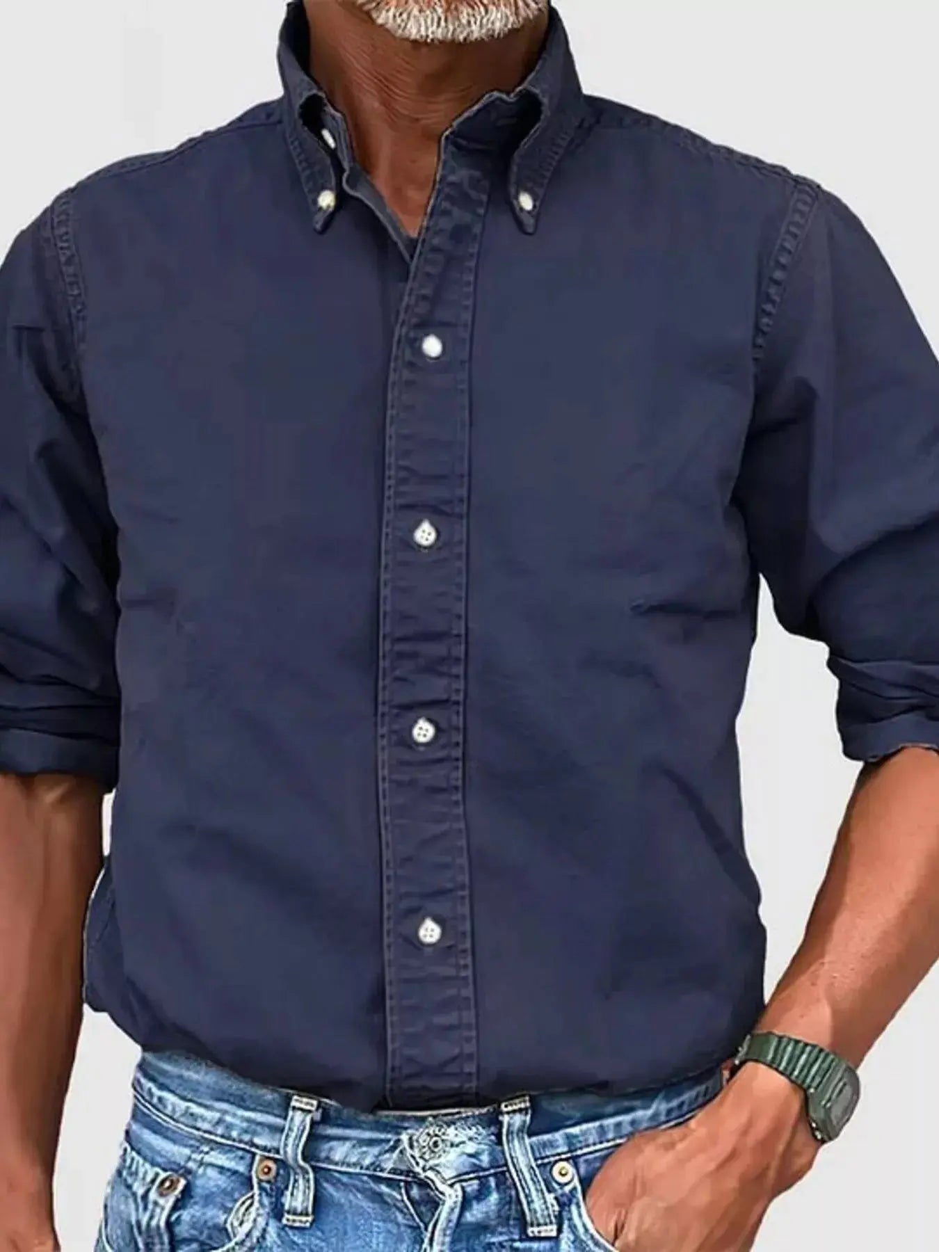 Men's Full Size Casual Button-Down Shirt Plus Size Simply Love