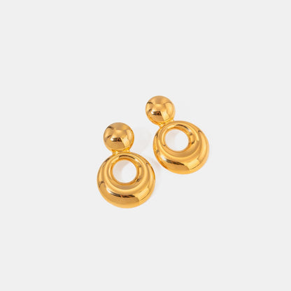 Elegant 18K gold-plated cutout drop earrings