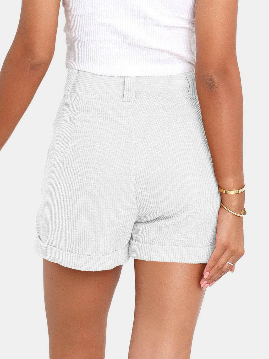 Full Size High Waist Shorts with Pockets.