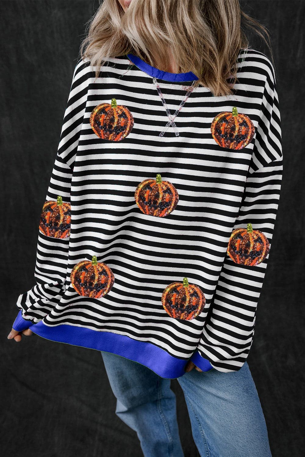 Pumpkin Striped Round Neck Long Sleeve SweatshirtFeatures: Sequin
Sheer: Opaque
Stretch: Slightly stretchy
Material composition: 95% cotton, 5% elastane
Care instructions: Machine wash cold. Tumble dry low.
ImporteLove Salve Pumpkin Striped Round Neck Long Sleeve SweatshirtSweatshirts & Hoodies