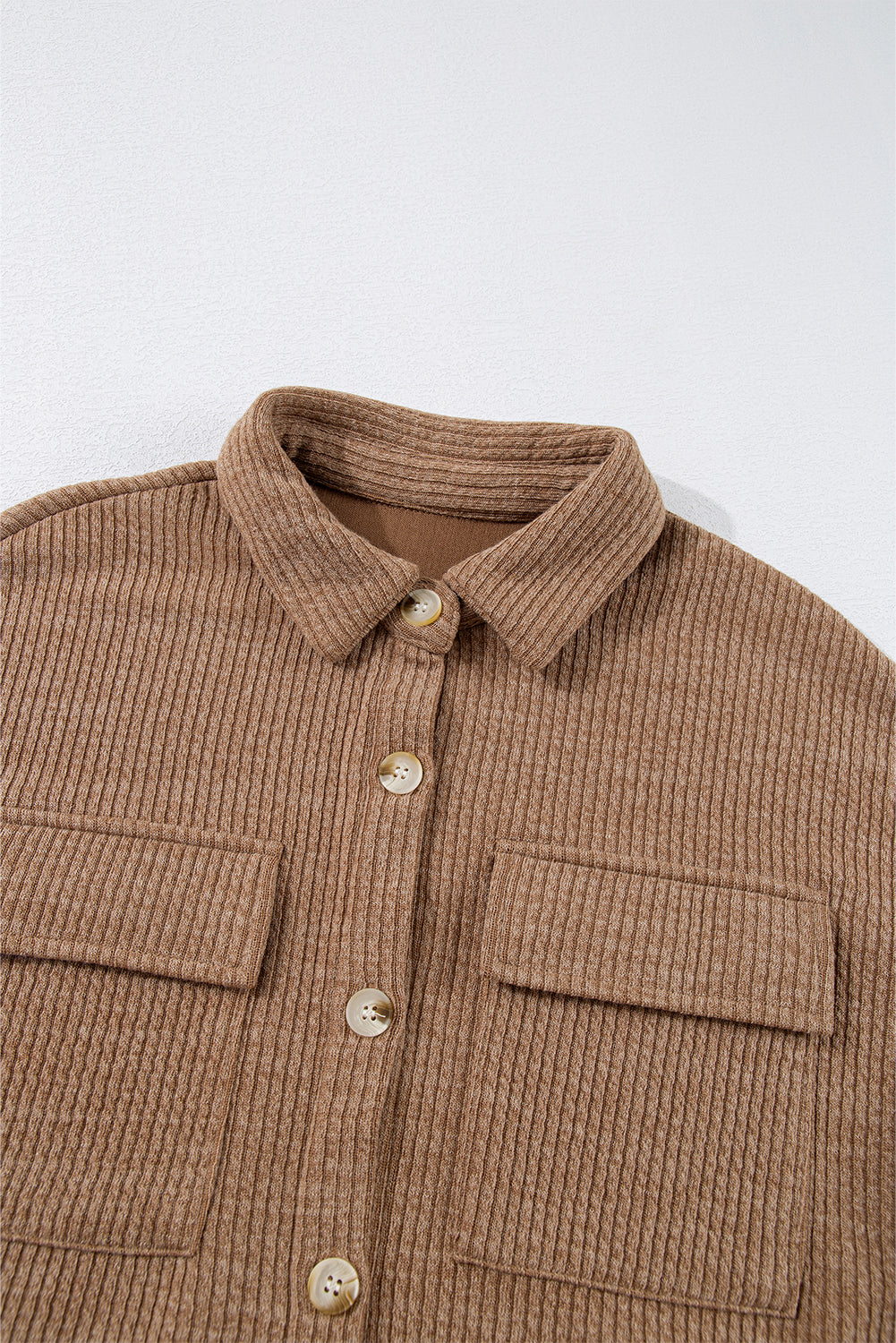 Dark khaki corduroy shacket