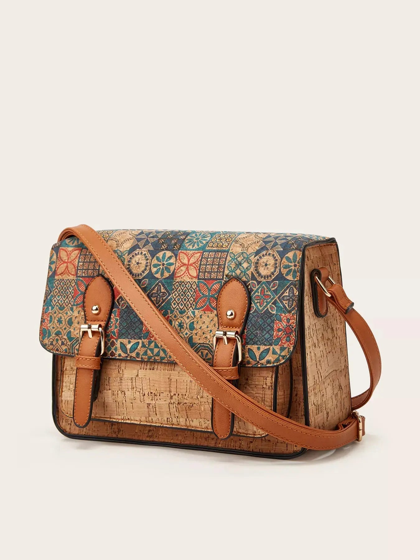 Vintage Pattern PU Leather Crossbody Bag Simply Love