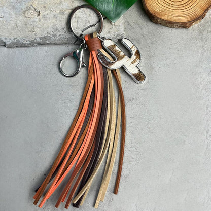 Cactus Keychain with Tassel.