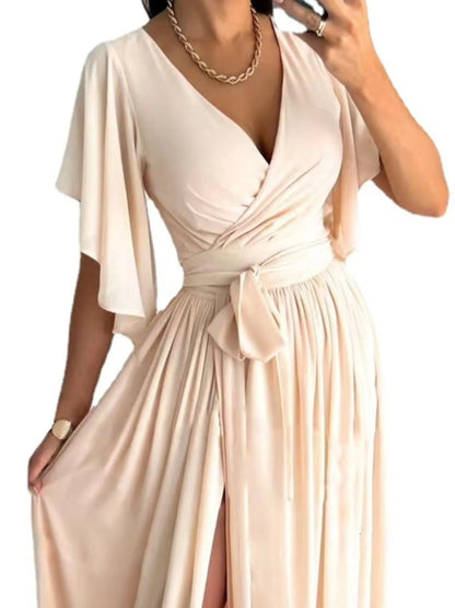 Effortlessly Elegant Flutter Wrap Maxi Dress