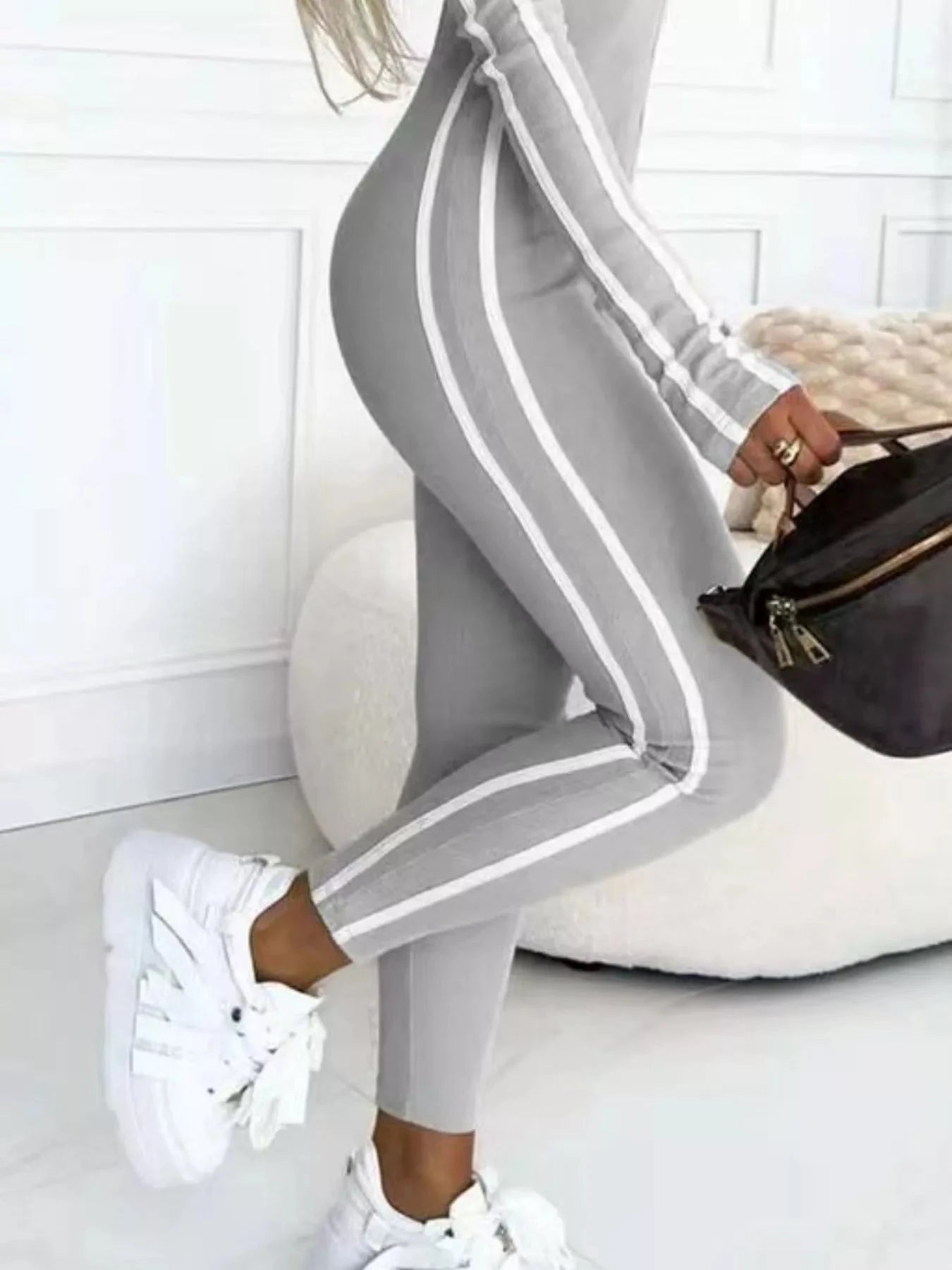 Full Size Stripe Zip-Front Long Sleeve Jumpsuit Plus Size Coco’s Tee Boutique