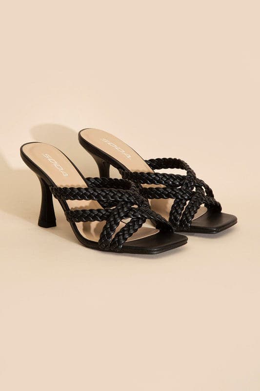 KELLAN-S Double Cross Braided Heels.