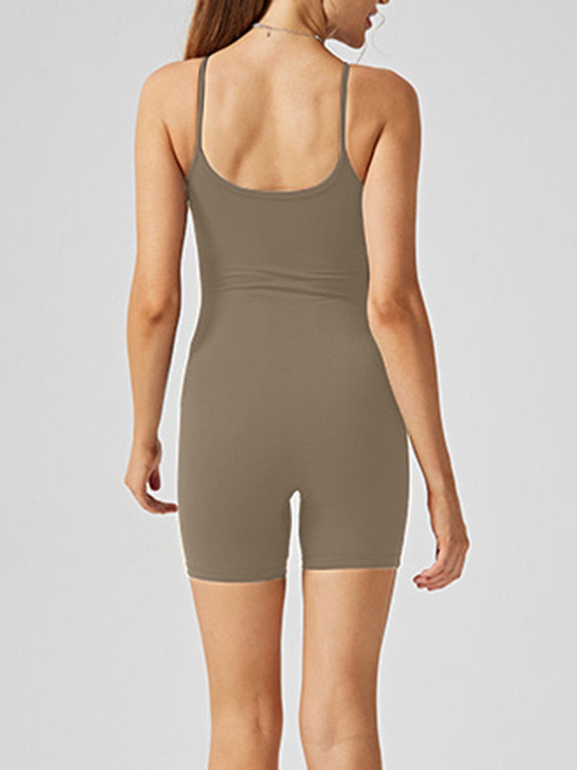 Scoop Neck Spaghetti Strap Active Romper.