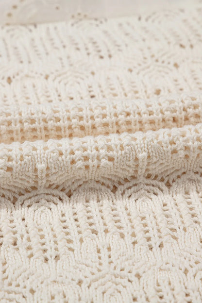 Embroidered Patchwork Hollow Out Knitted Ruffle Sweater Vest
