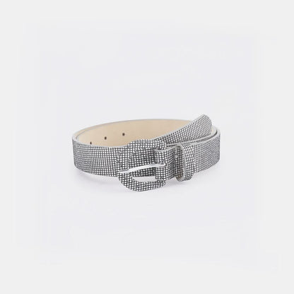 Sparkling sequined PU leather belt