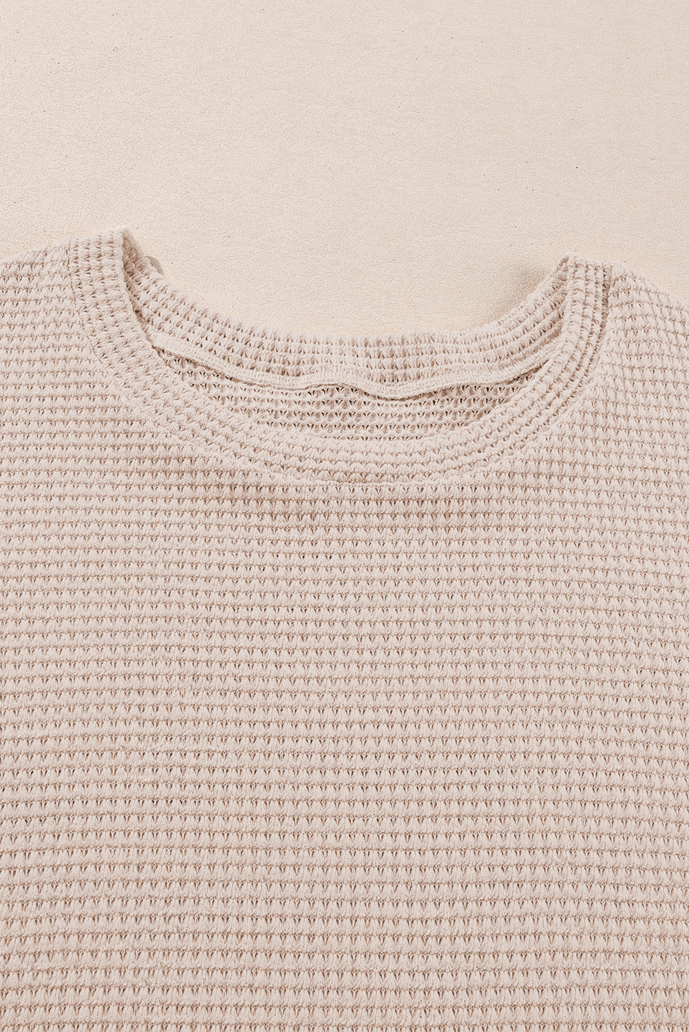 Beige Faux Two Piece Knit Patchwork Floral Plus Size Top Divine Design4U