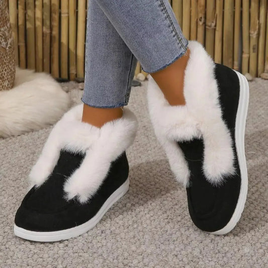 Cozy Fuzzy Trim Ankle Boots Simply Love