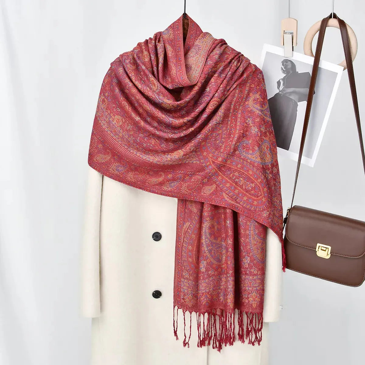 Paisley Patterned Raw Hem Scarf Simply Love