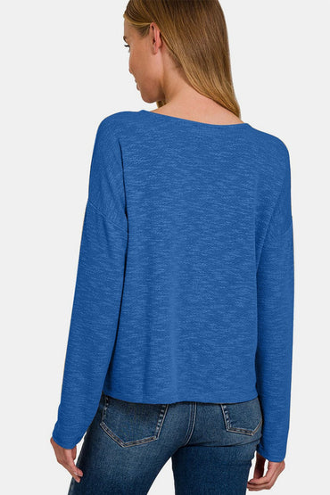 Relaxed fit long sleeve t-shirt with dropped shoulders