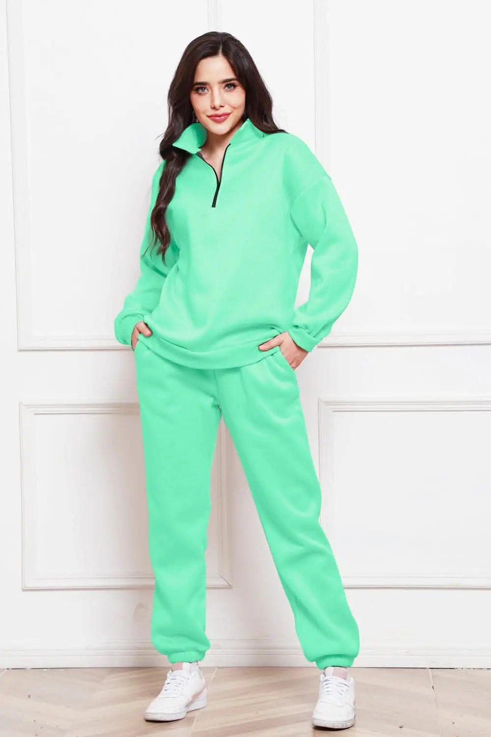 Cozy half zip sweatshirt & jogger set - Love Salve 