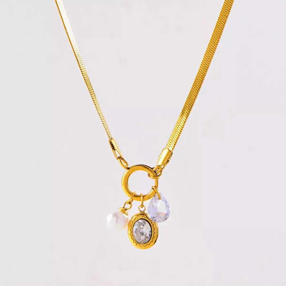 18K Gold-Plated Herringbone Chain Necklace Simply Love