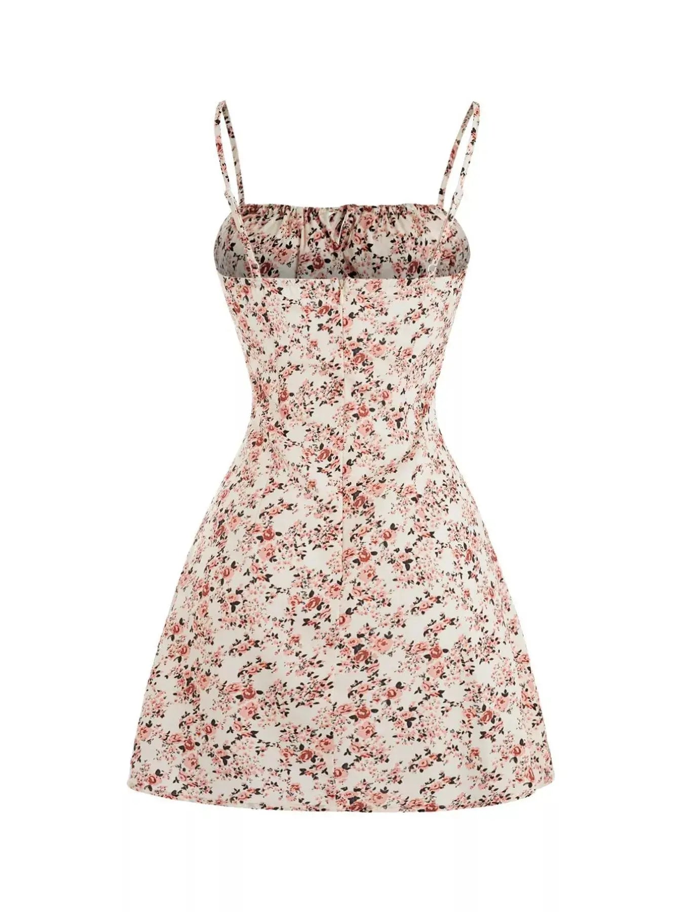 Floral Print Tie Strap Mini Dress Simply Love