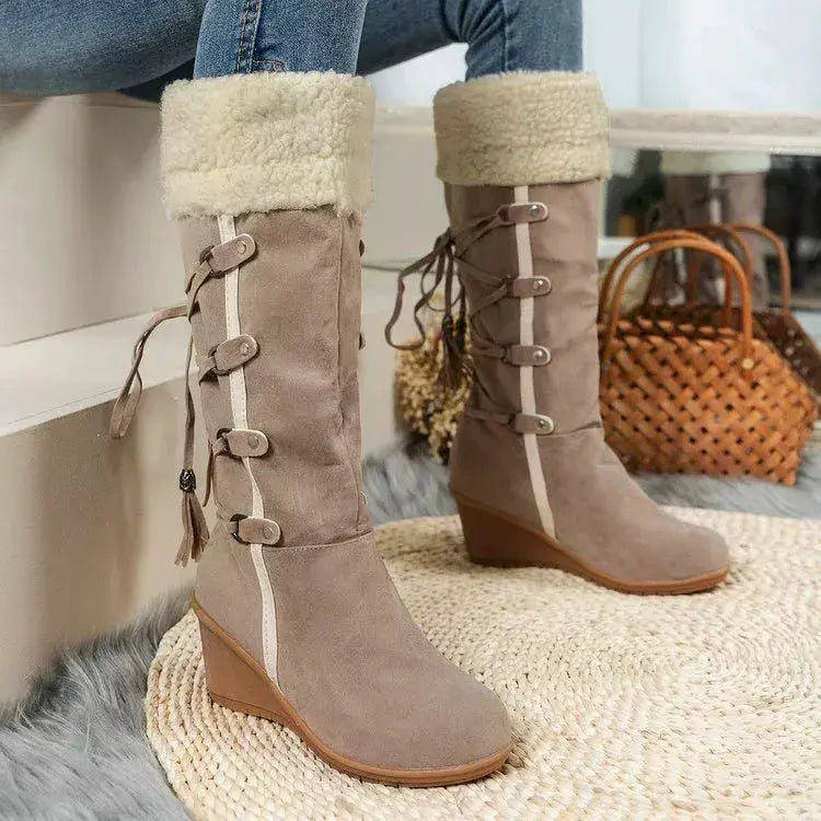 Round Toe Wedge Boots Simply Love