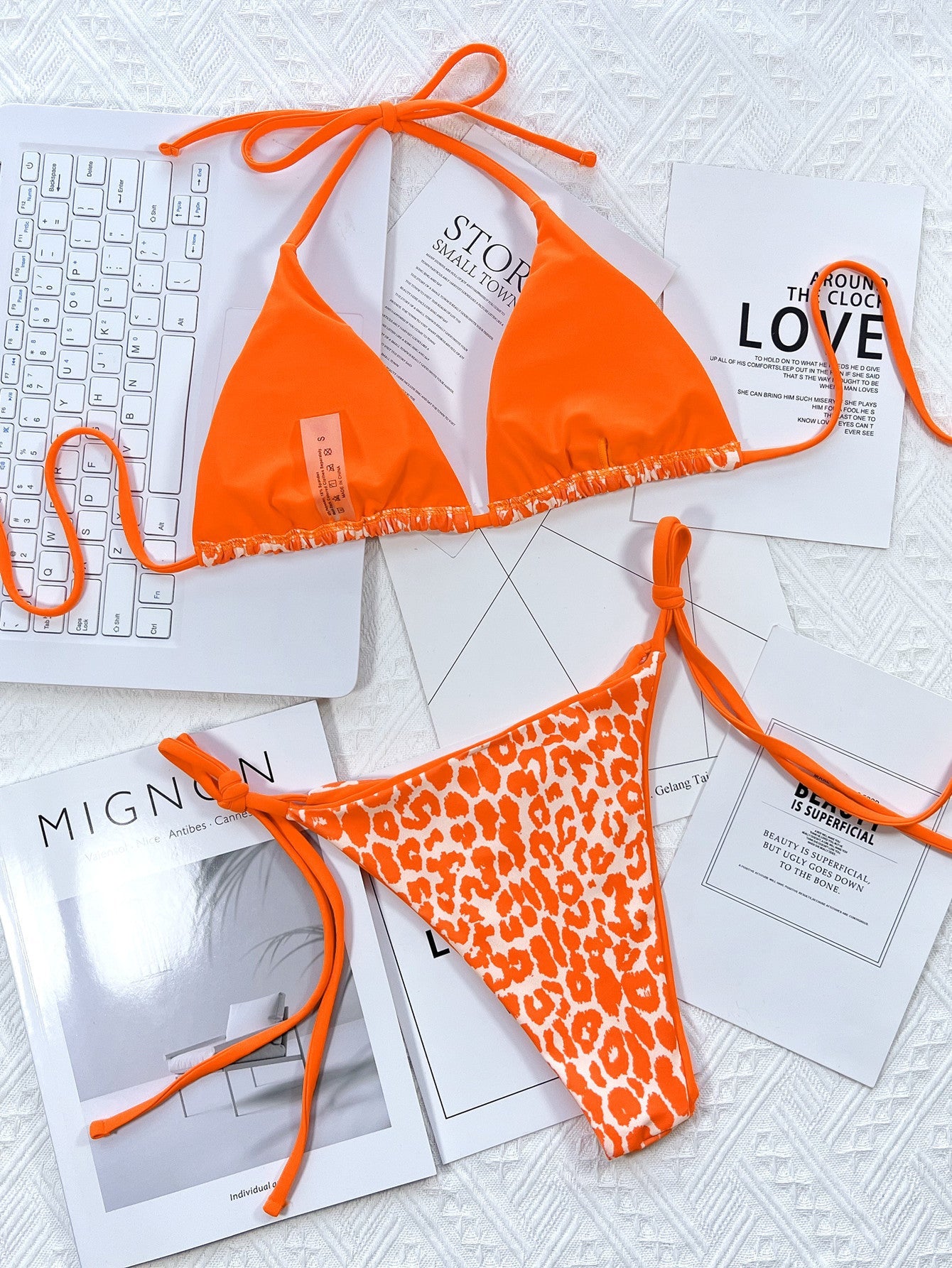 Bold & Wild: Pink Leopard Print Tie Bikini Set