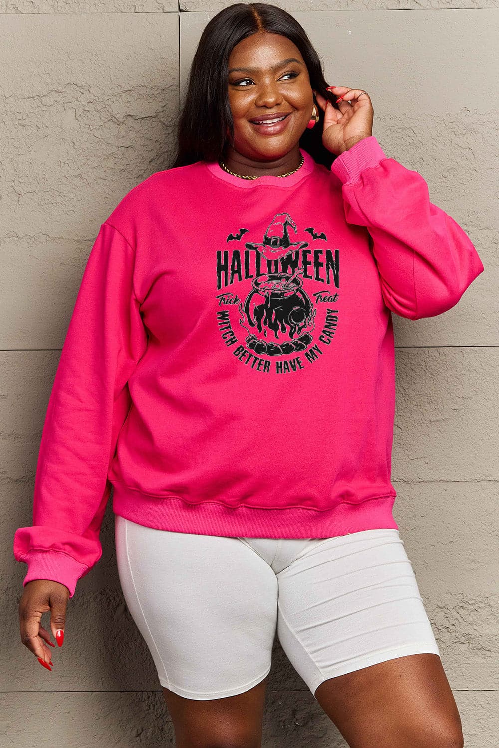 Simply Love Full Size Graphic Round Neck Sweatshirt.