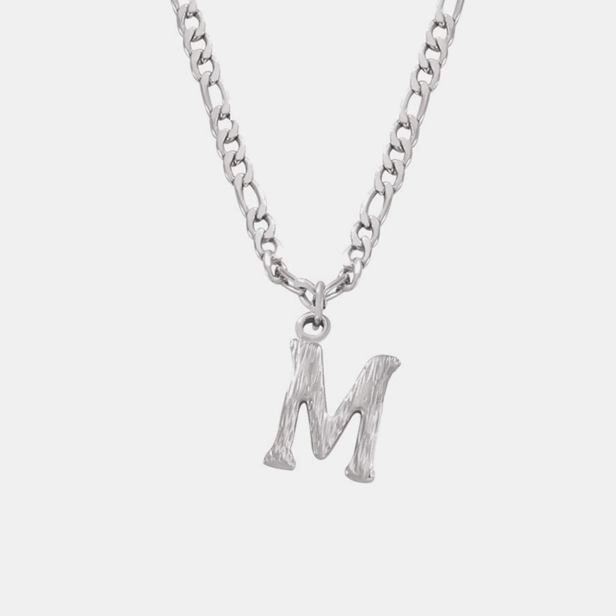 Titanium Steel Letter Pendant Necklace.