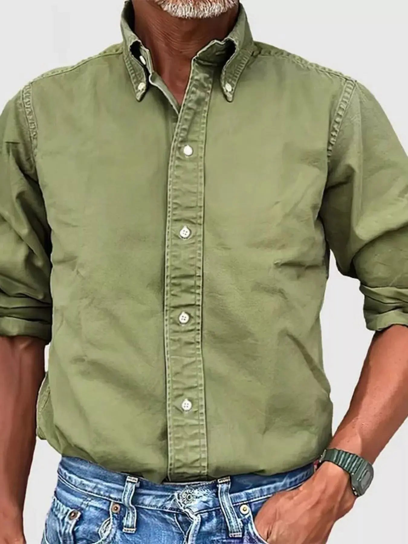 Men's Full Size Casual Button-Down Shirt Plus Size Simply Love