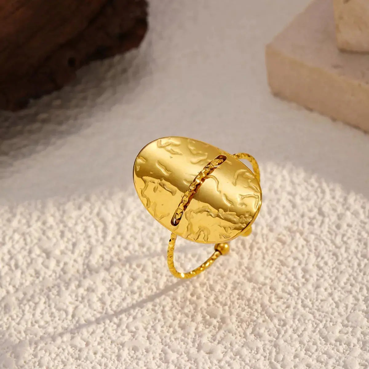 Hammered Disc Open Ring Simply Love