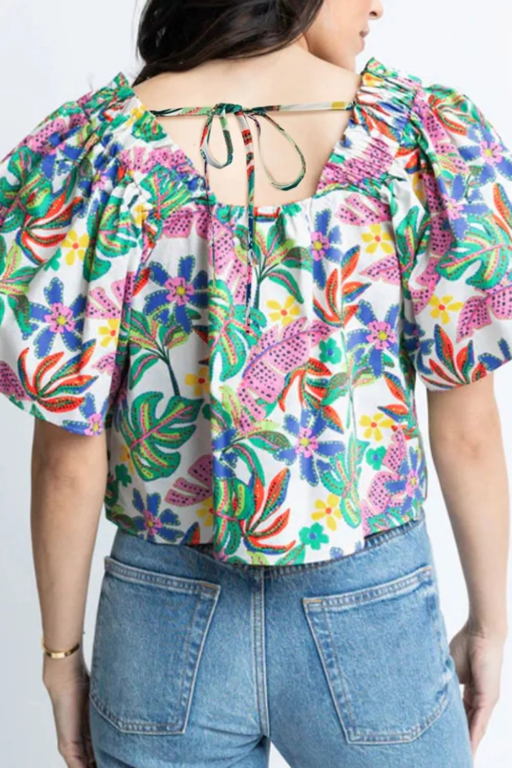 Simply Love: Puff Sleeve Square Neck Blouse