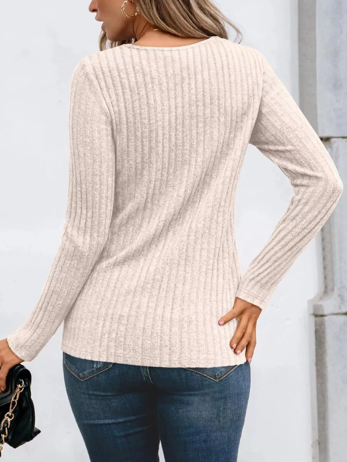 Ribbed Long Sleeve T-Shirt Simply Love