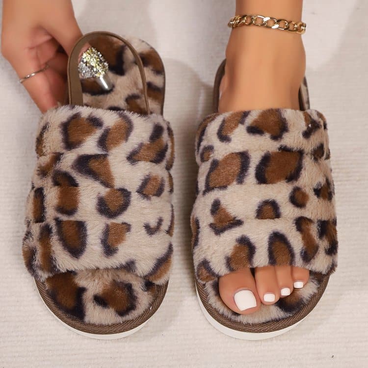 Leopard print open-toe sandals