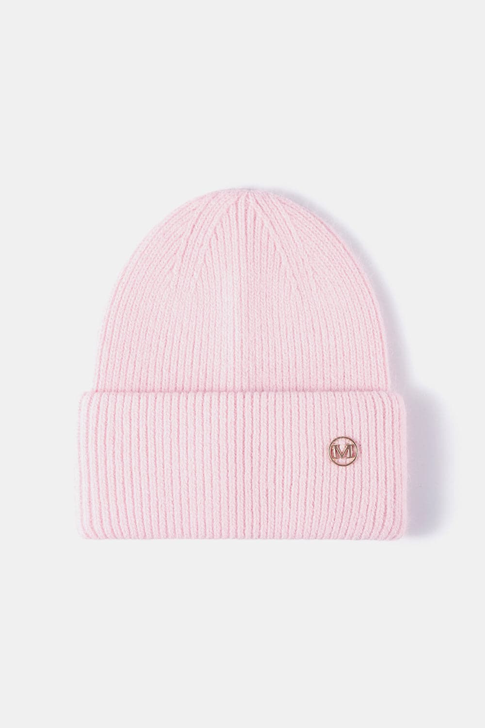 M Rib-Knit Cuff Beanie.