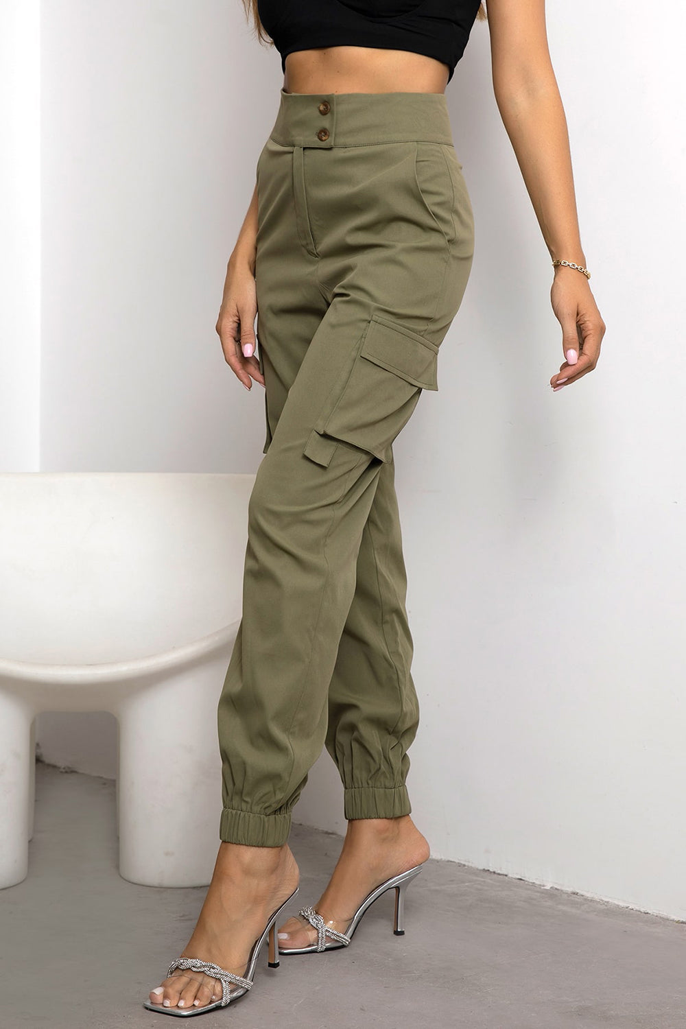 Street Sleek High Waist Cargo Joggers Coco’s Tee Boutique