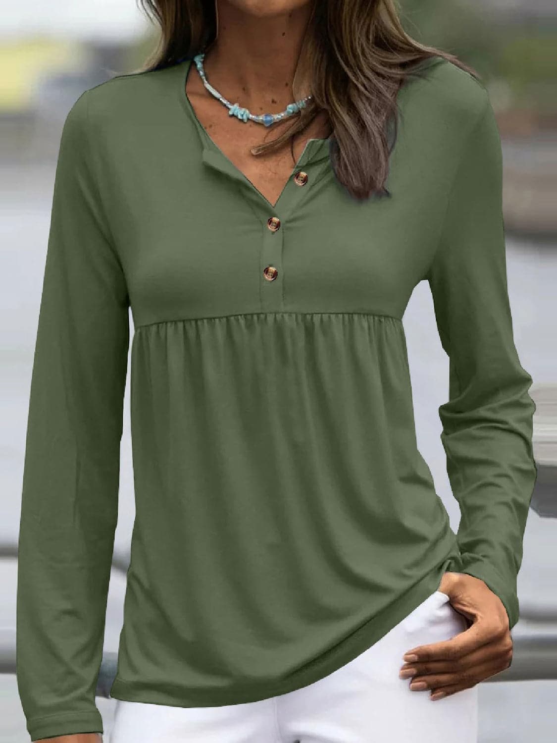 Chic button-down long sleeve tee