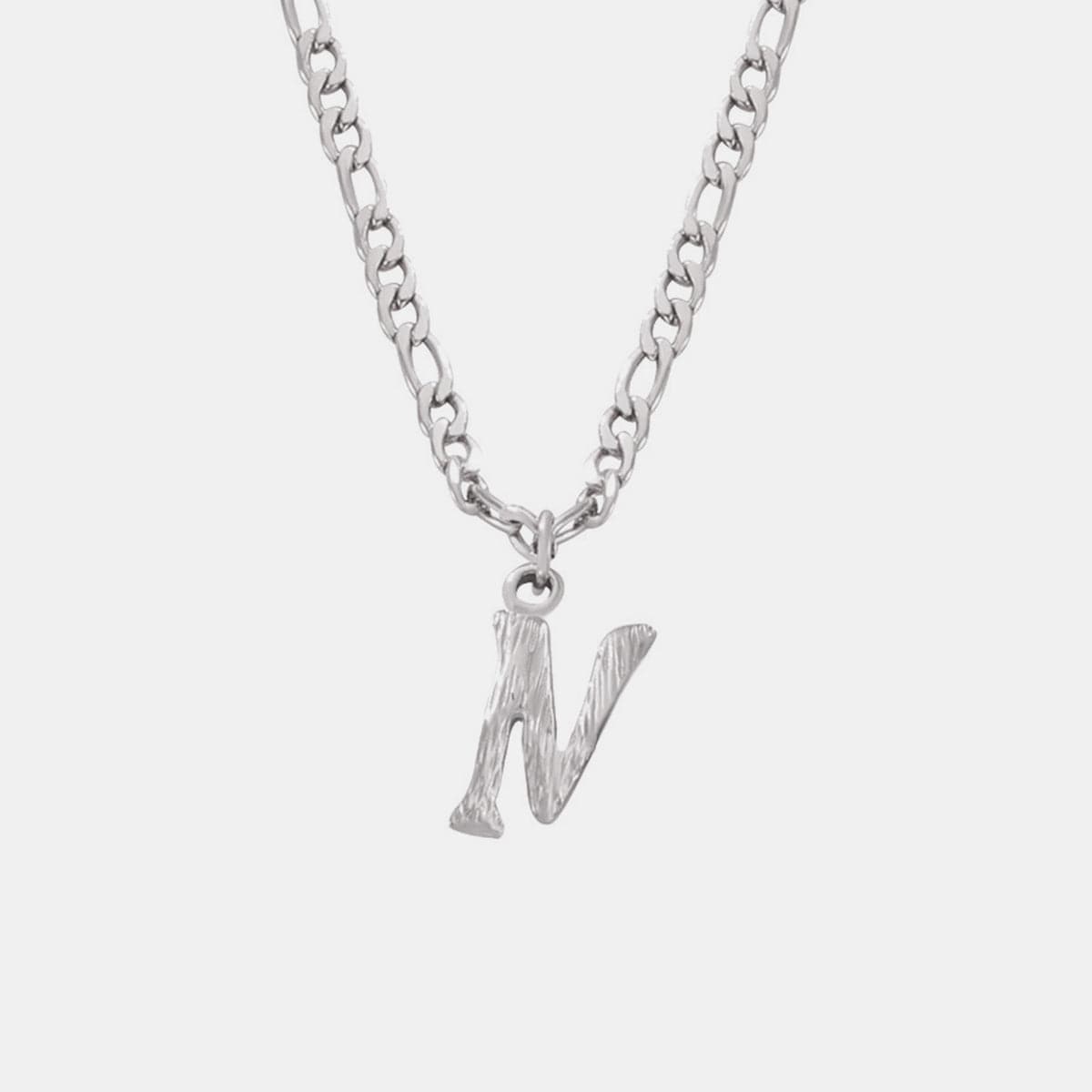 Titanium Steel Letter Pendant Necklace.