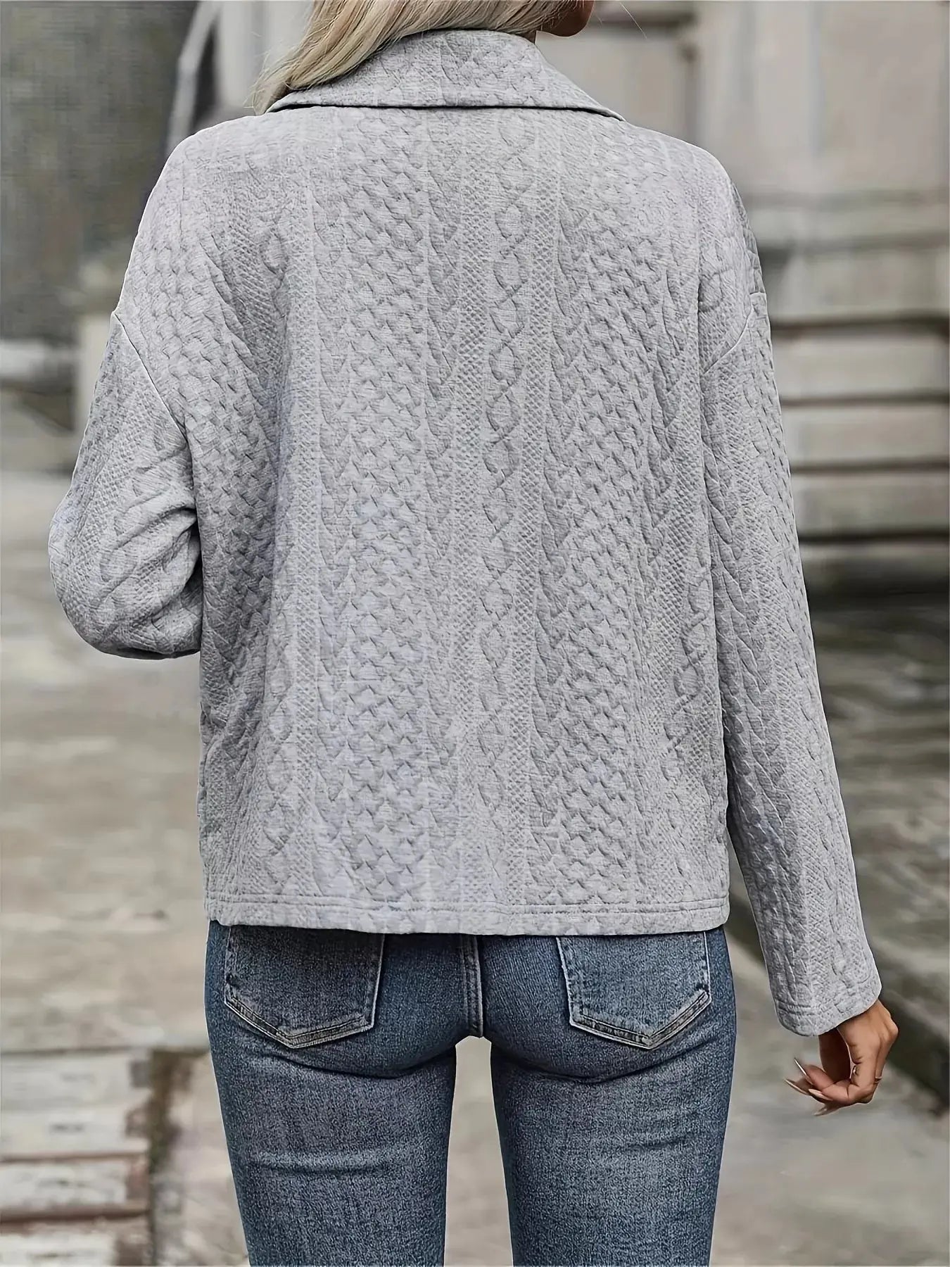 Textured Knit Button-Up Jacket Simply Love