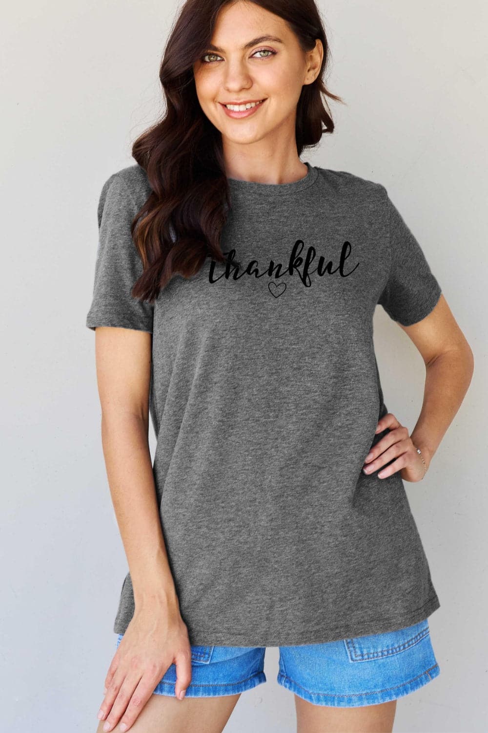 Simply Love Full Size THANKFUL Graphic T-Shirt.