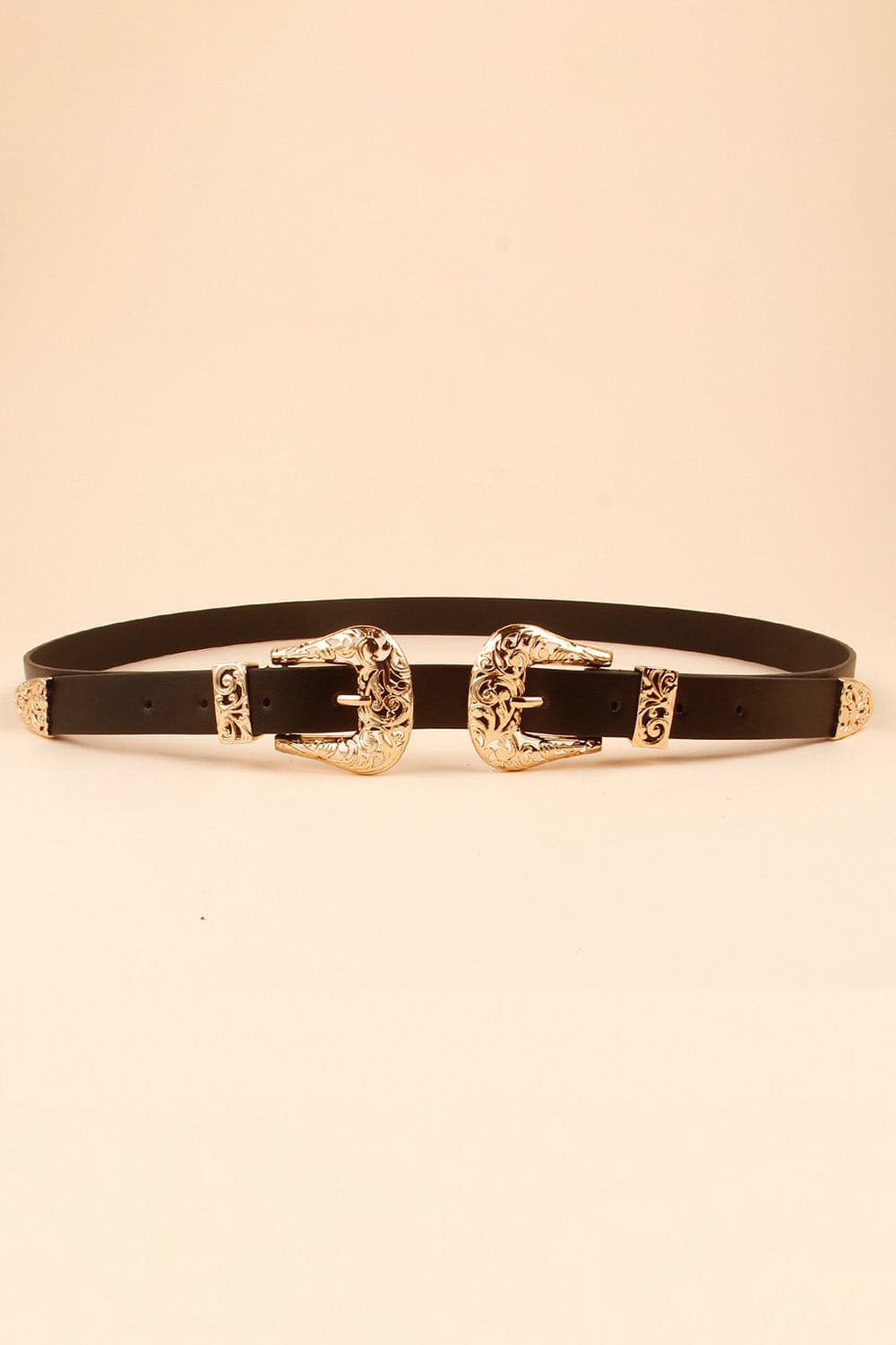 Double Buckle PU Leather Belt.