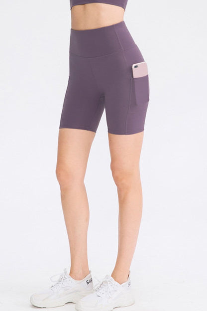 Wide Waistband Sports Shorts with Pockets.