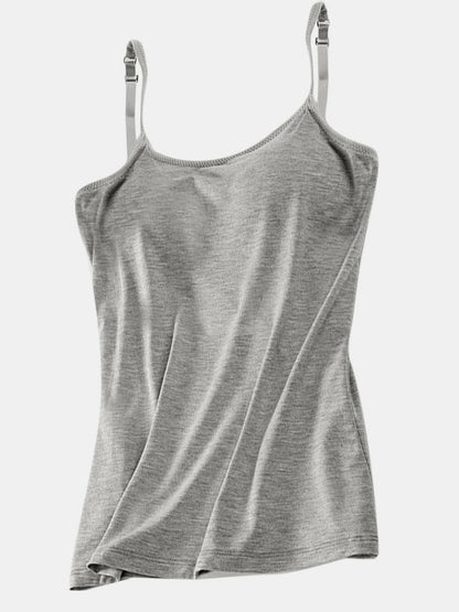 Scoop Neck Adjustable Strap Cami.