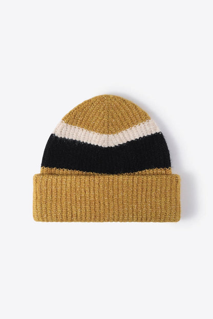 Tricolor Cuffed Knit Beanie.